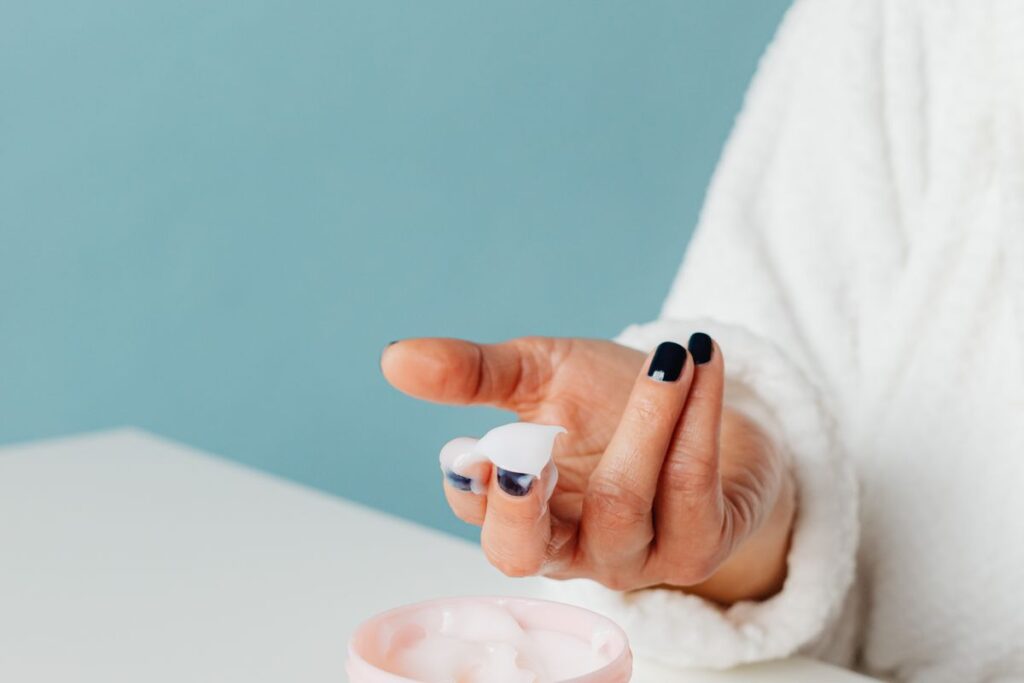 Jar of moisturizing face cream