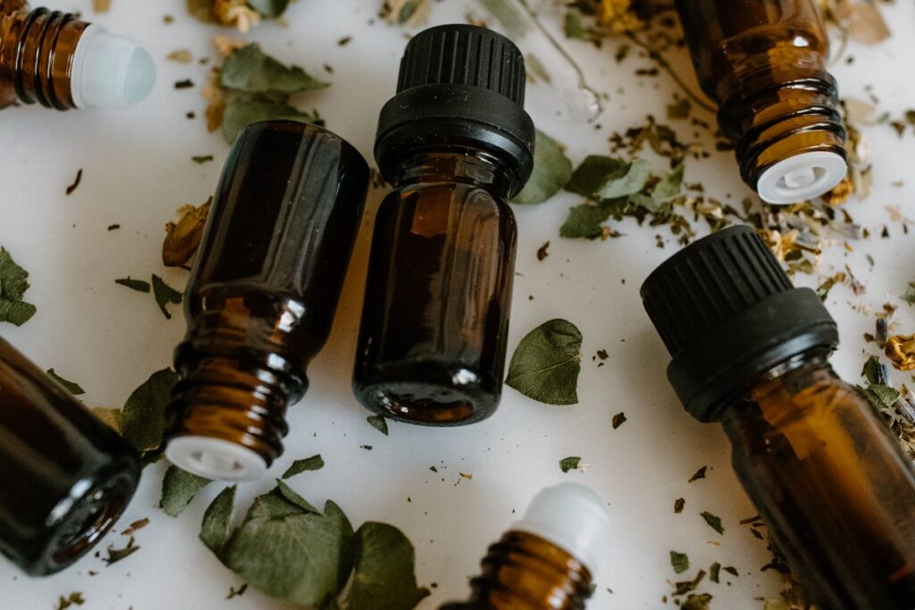 Natural skincare ingredients and herbs